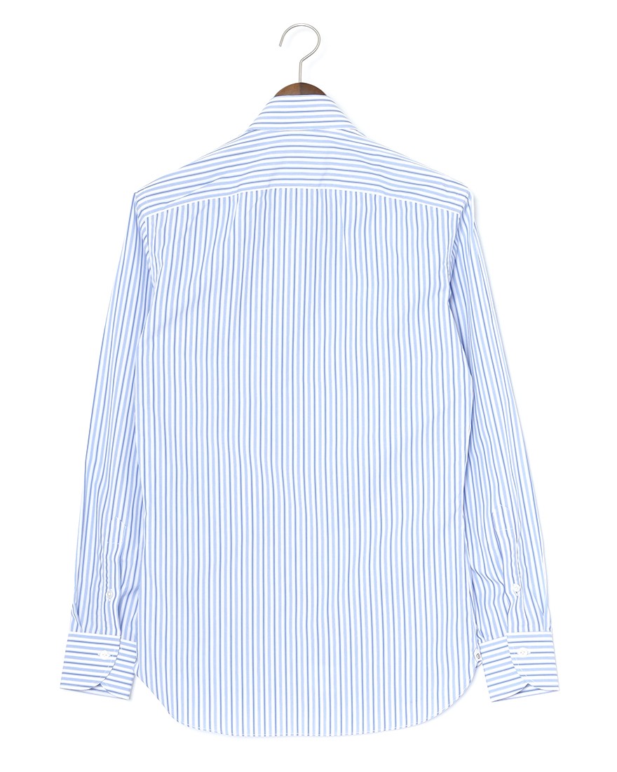 BORRIELLOコットン ストライプ セミワイドカラー シャツ【GAIOLA/ガイオラ】04l