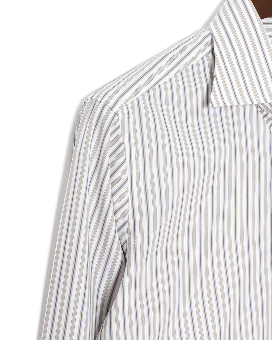 BORRIELLOコットン ストライプ セミワイドカラー シャツ【GAIOLA/ガイオラ】08l
