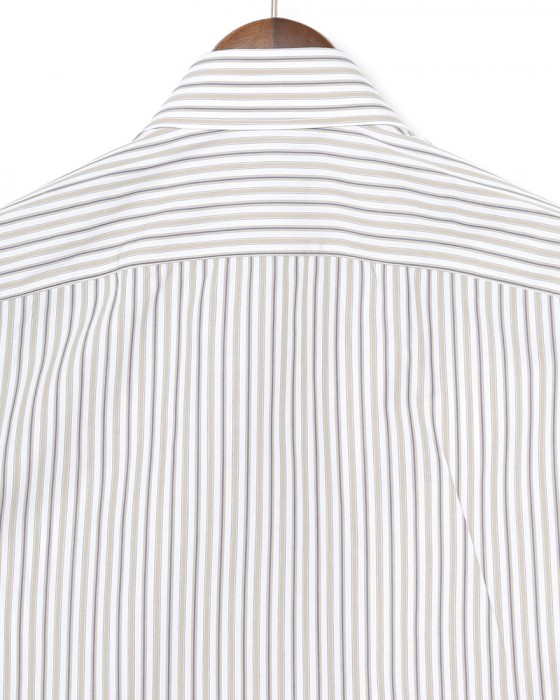 BORRIELLOコットン ストライプ セミワイドカラー シャツ【GAIOLA/ガイオラ】09l