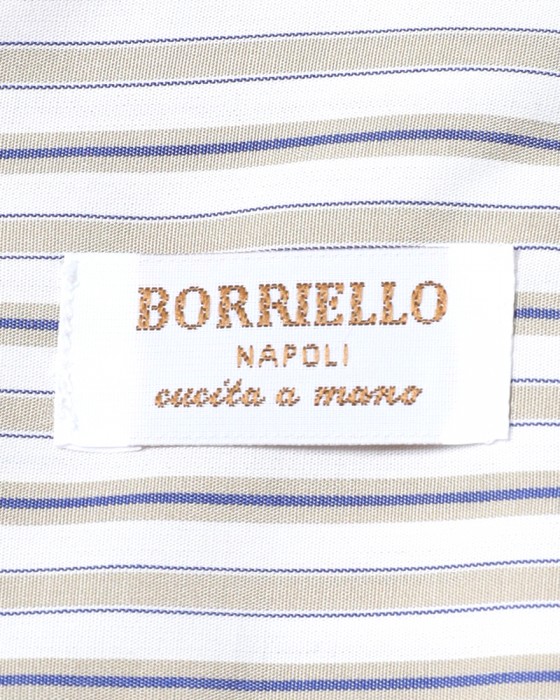 BORRIELLOコットン ストライプ セミワイドカラー シャツ【GAIOLA/ガイオラ】11l