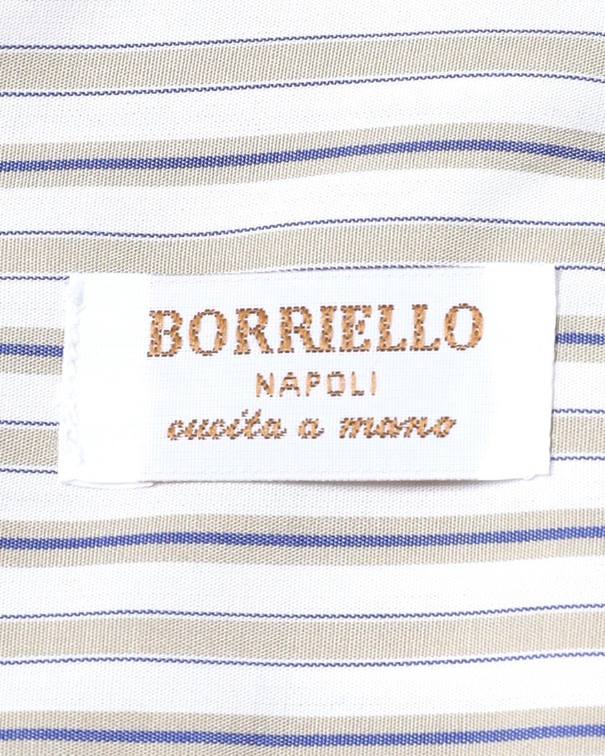 BORRIELLOコットン ストライプ セミワイドカラー シャツ【GAIOLA/ガイオラ】11l
