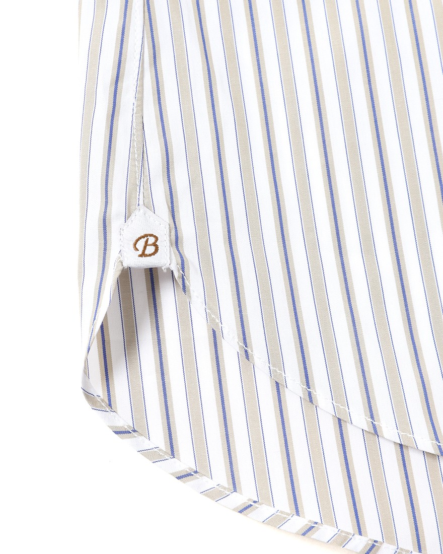 BORRIELLOコットン ストライプ セミワイドカラー シャツ【GAIOLA/ガイオラ】12l