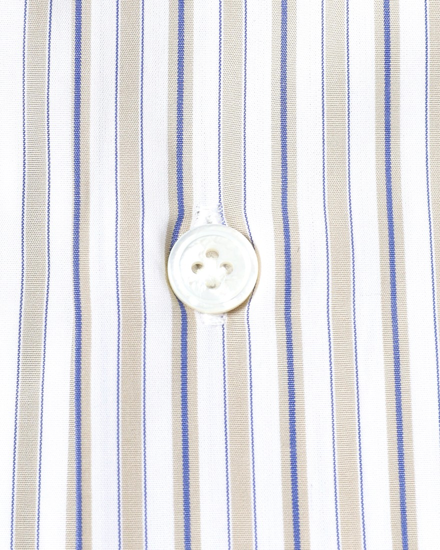 BORRIELLOコットン ストライプ セミワイドカラー シャツ【GAIOLA/ガイオラ】13l