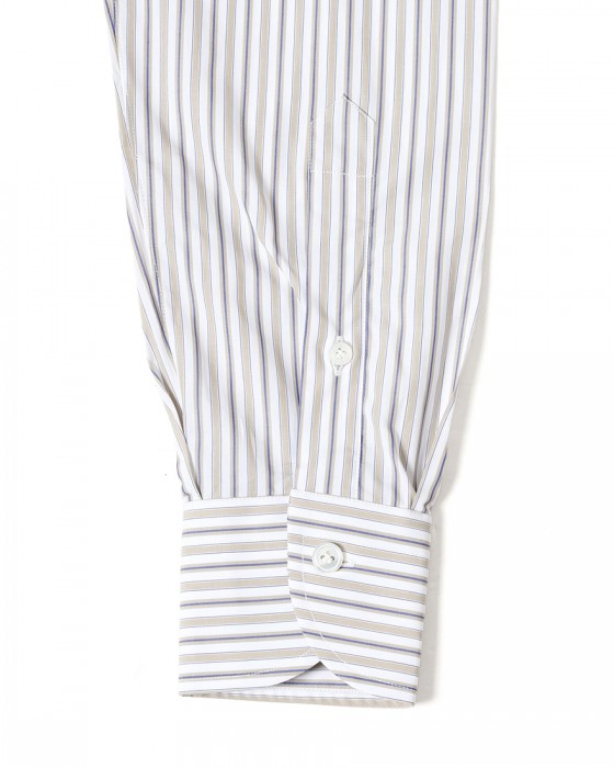 BORRIELLOコットン ストライプ セミワイドカラー シャツ【GAIOLA/ガイオラ】15l