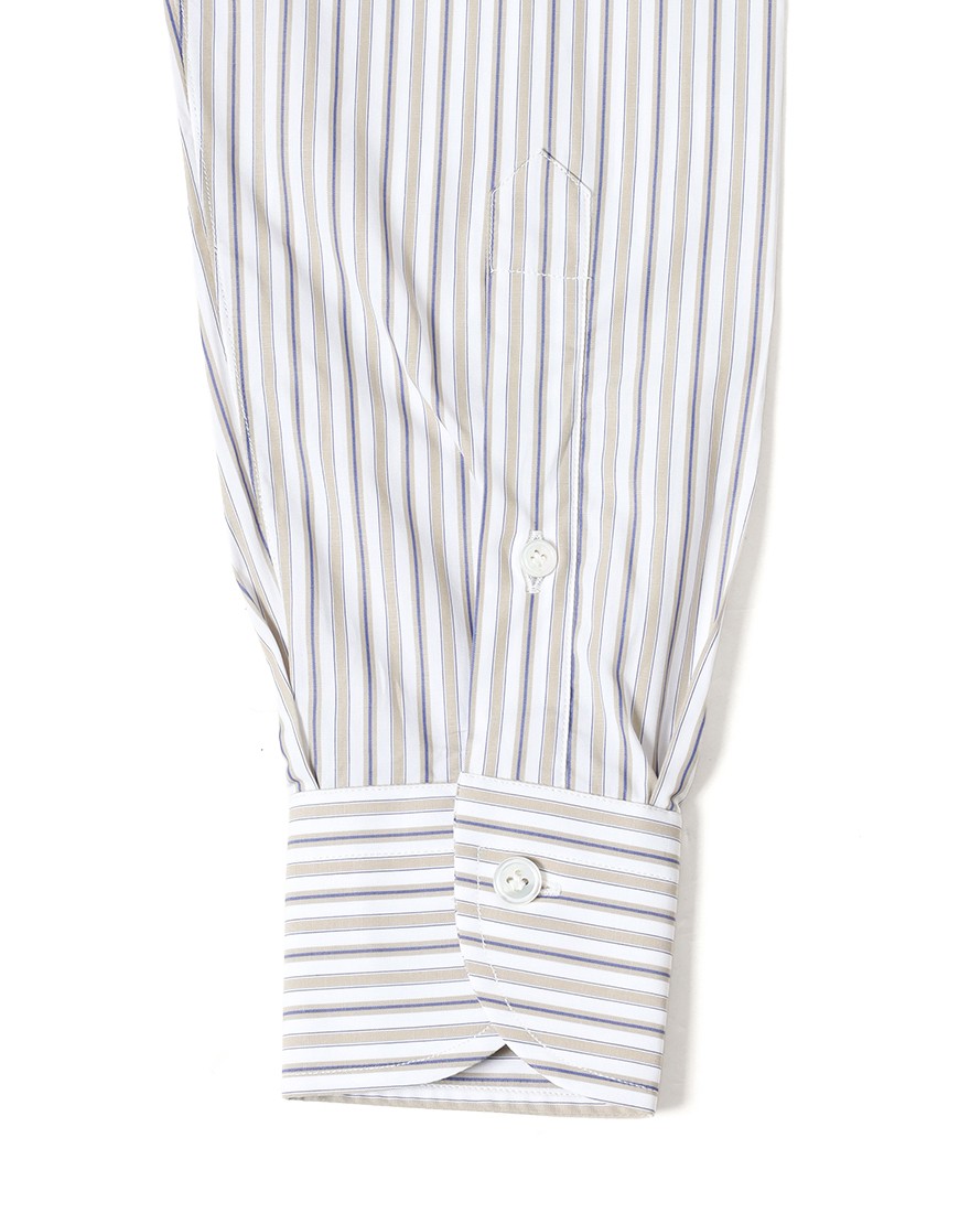 BORRIELLOコットン ストライプ セミワイドカラー シャツ【GAIOLA/ガイオラ】15l
