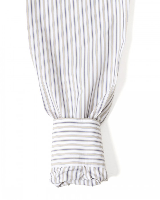 BORRIELLOコットン ストライプ セミワイドカラー シャツ【GAIOLA/ガイオラ】16l