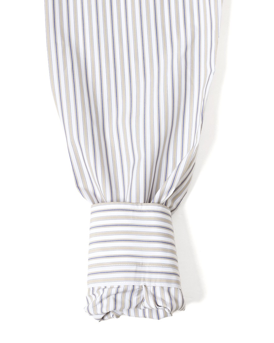 BORRIELLOコットン ストライプ セミワイドカラー シャツ【GAIOLA/ガイオラ】16l