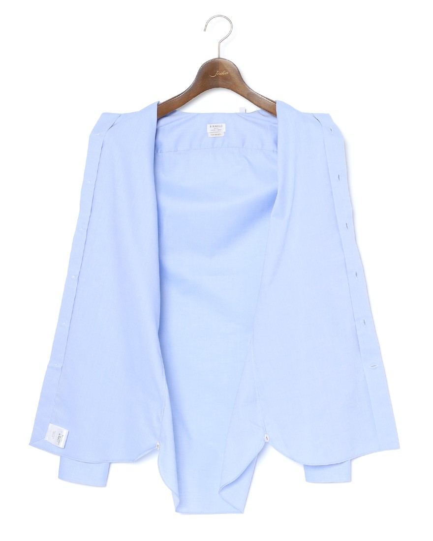 BORRIELLOノーアイロンコットン セミワイドカラー シャツ【GAIOLA/ガイオラ】10l