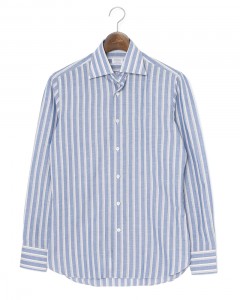 コットンリネン ストライプ セミワイドカラー シャツ【GAIOLA/ガイオラ】