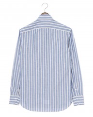 BORRIELLOコットンリネン ストライプ セミワイドカラー シャツ【GAIOLA/ガイオラ】mb_04l