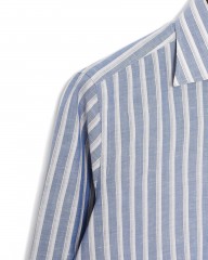 BORRIELLOコットンリネン ストライプ セミワイドカラー シャツ【GAIOLA/ガイオラ】mb_07l