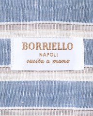 BORRIELLOコットンリネン ストライプ セミワイドカラー シャツ【GAIOLA/ガイオラ】mb_10l