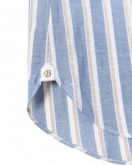 BORRIELLOコットンリネン ストライプ セミワイドカラー シャツ【GAIOLA/ガイオラ】mb_11l