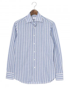 コットンリネン ストライプ セミワイドカラー シャツ【GAIOLA/ガイオラ】