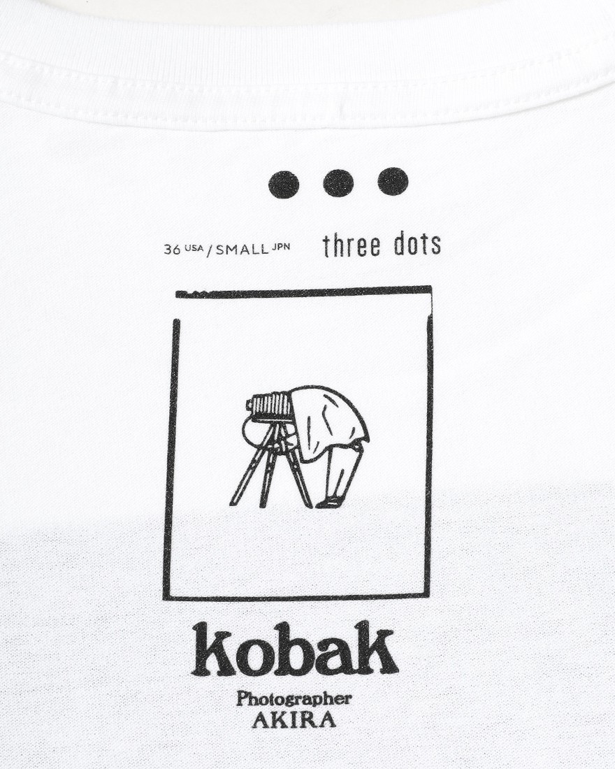 three dotsコットン グラフィックフォトTシャツ【wave chaser/Graphic tee】11l