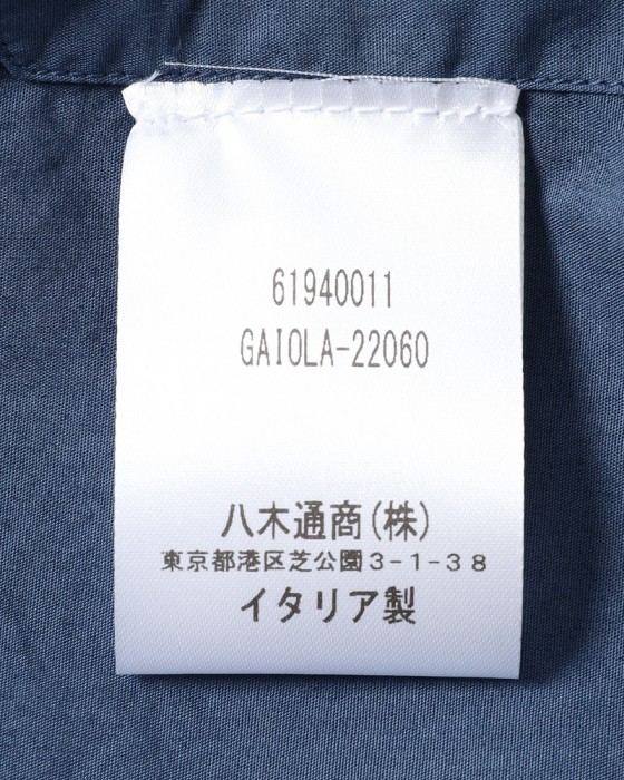 BORRIELLOガーメントダイコットンシャツ【GAIOLA/ガイオラ】18l