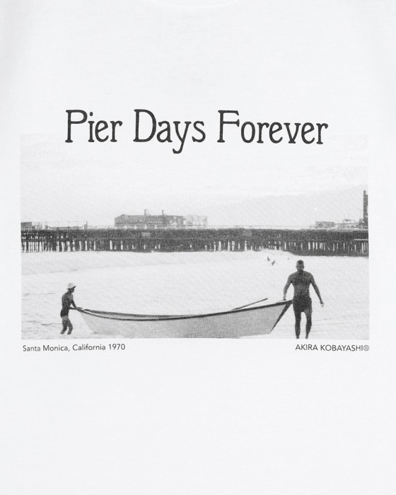 three dotsコットン グラフィックフォトTシャツ【pier days/Graphic tee】06l