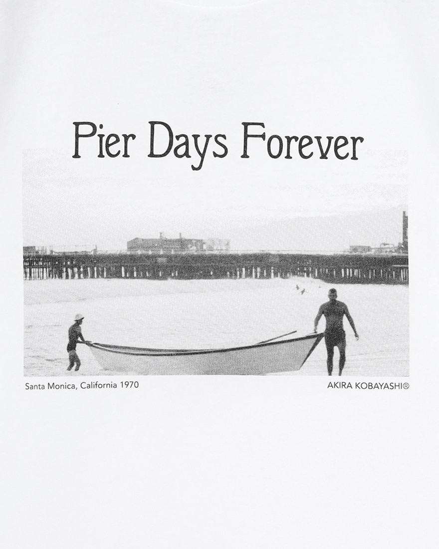 three dotsコットン グラフィックフォトTシャツ【pier days/Graphic tee】06l