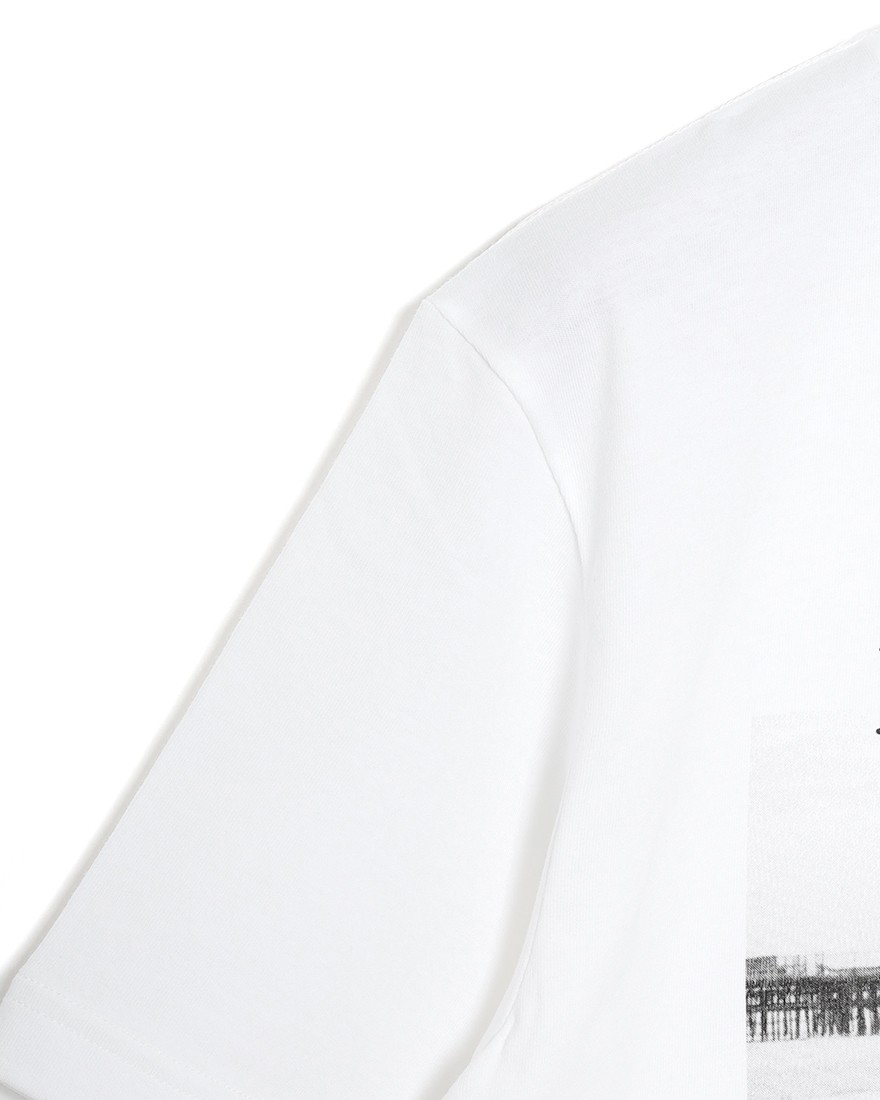 three dotsコットン グラフィックフォトTシャツ【pier days/Graphic tee】07l