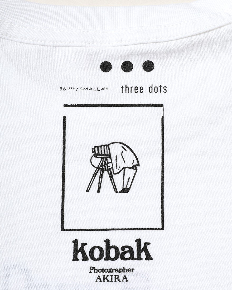 three dotsコットン グラフィックフォトTシャツ【pier days/Graphic tee】11l