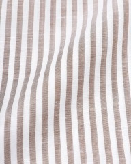 BORRIELLOコットンリネン ブラウンストライプ セミワイドカラー シャツ【GAIOLA/ガイオラ】mb_16l