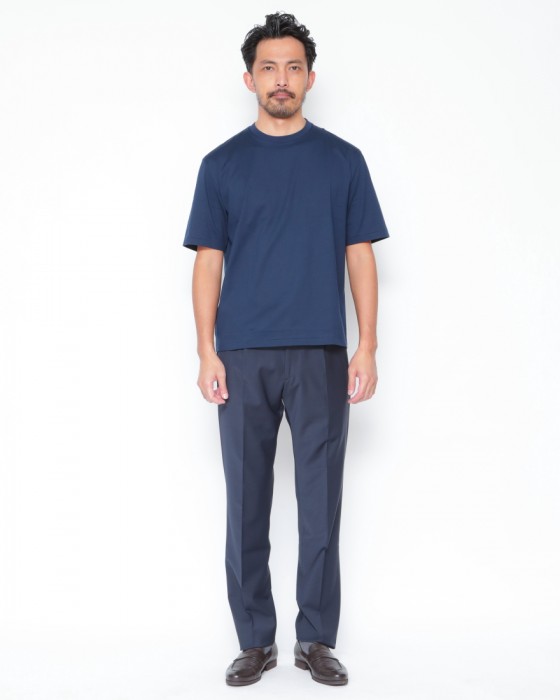 three dotsスビンコットン クルーネック Tシャツ【Suvin 28 jersey】01l