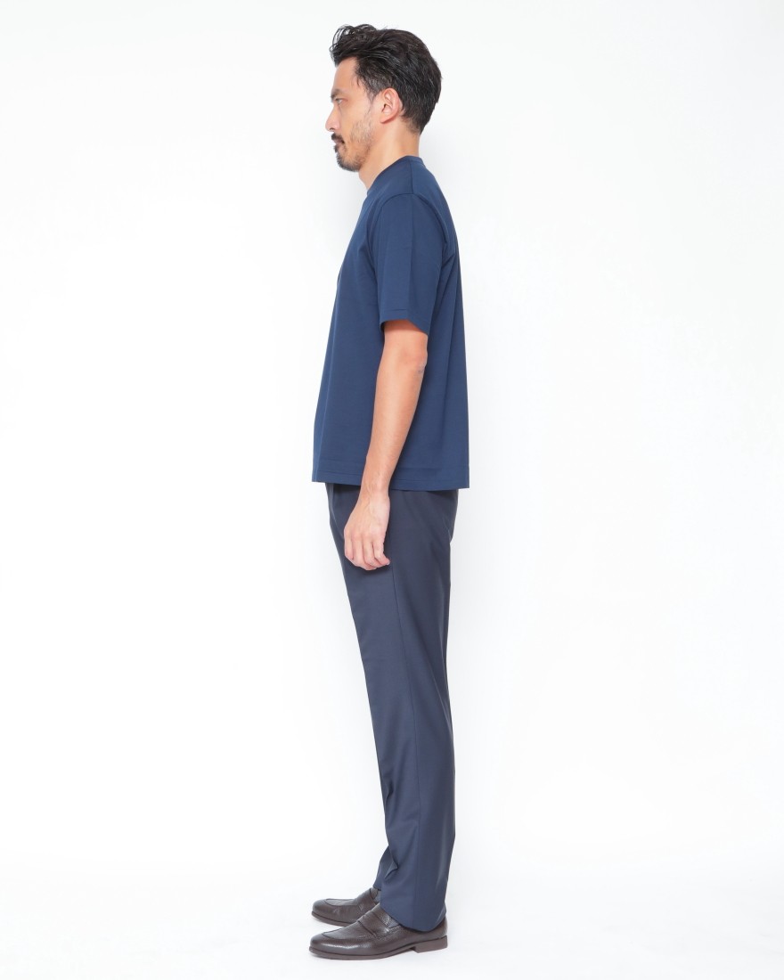 three dotsスビンコットン クルーネック Tシャツ【Suvin 28 jersey】02l