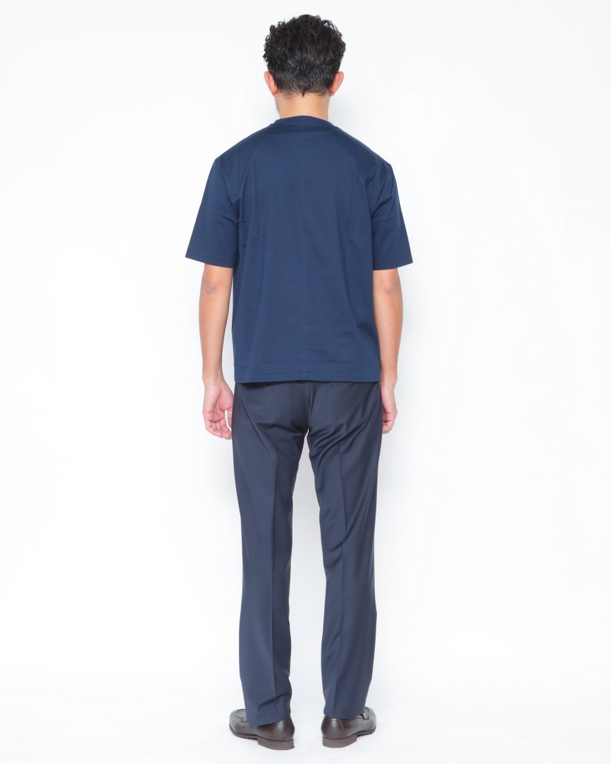 three dotsスビンコットン クルーネック Tシャツ【Suvin 28 jersey】03l