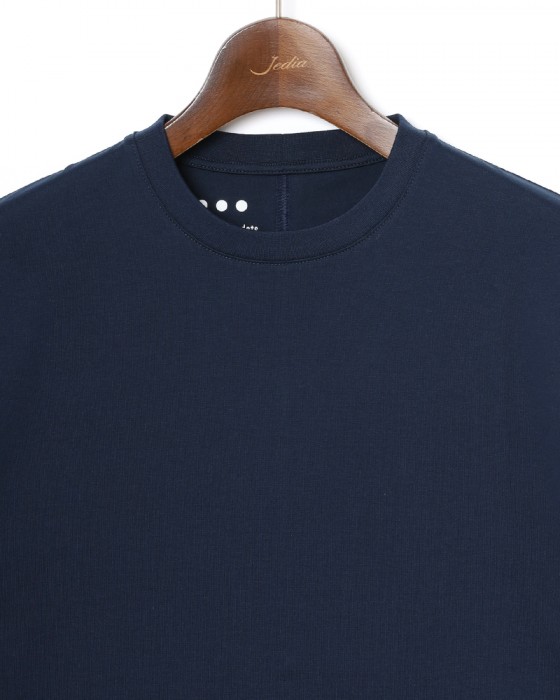 three dotsスビンコットン クルーネック Tシャツ【Suvin 28 jersey】07l