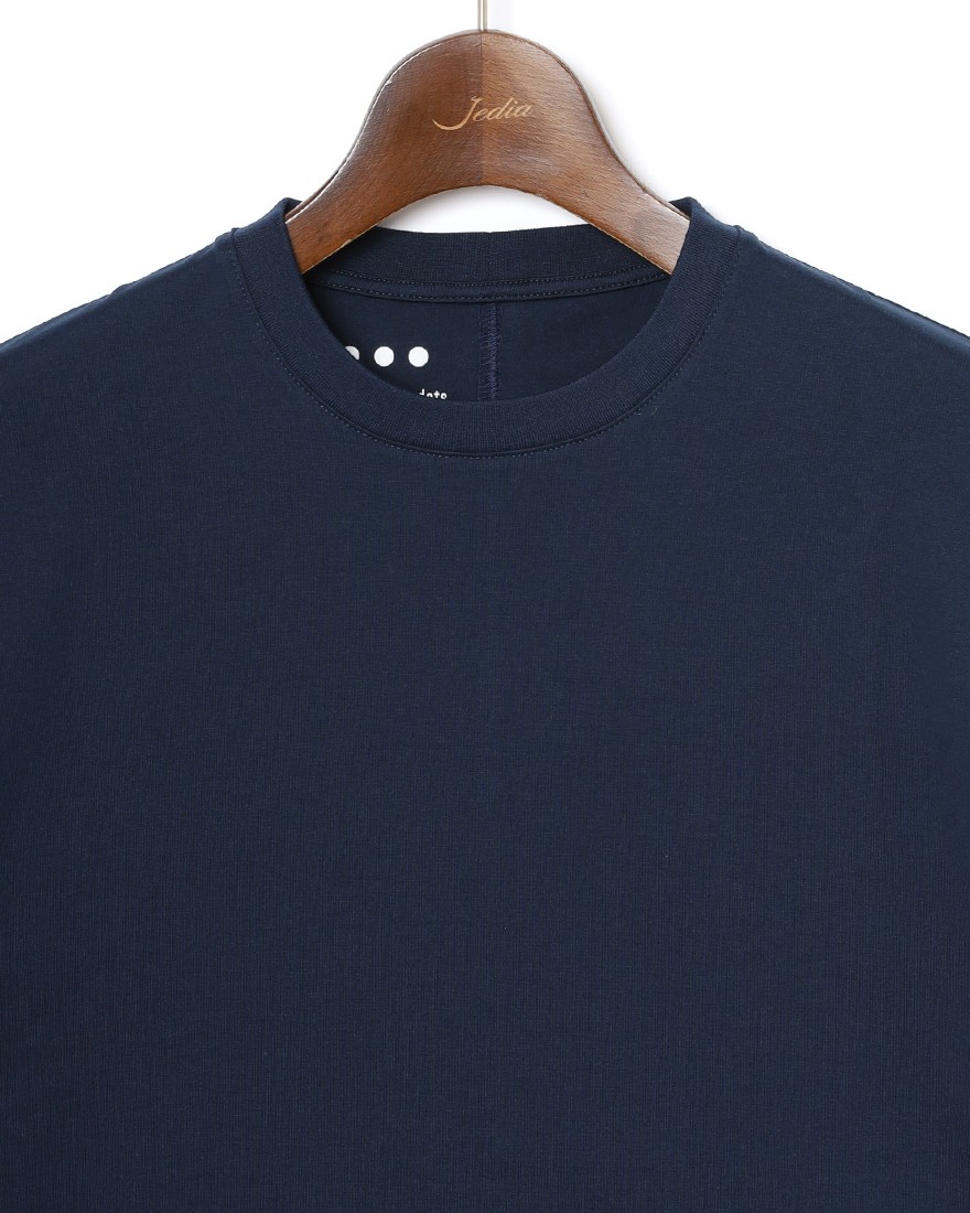three dotsスビンコットン クルーネック Tシャツ【Suvin 28 jersey】07l