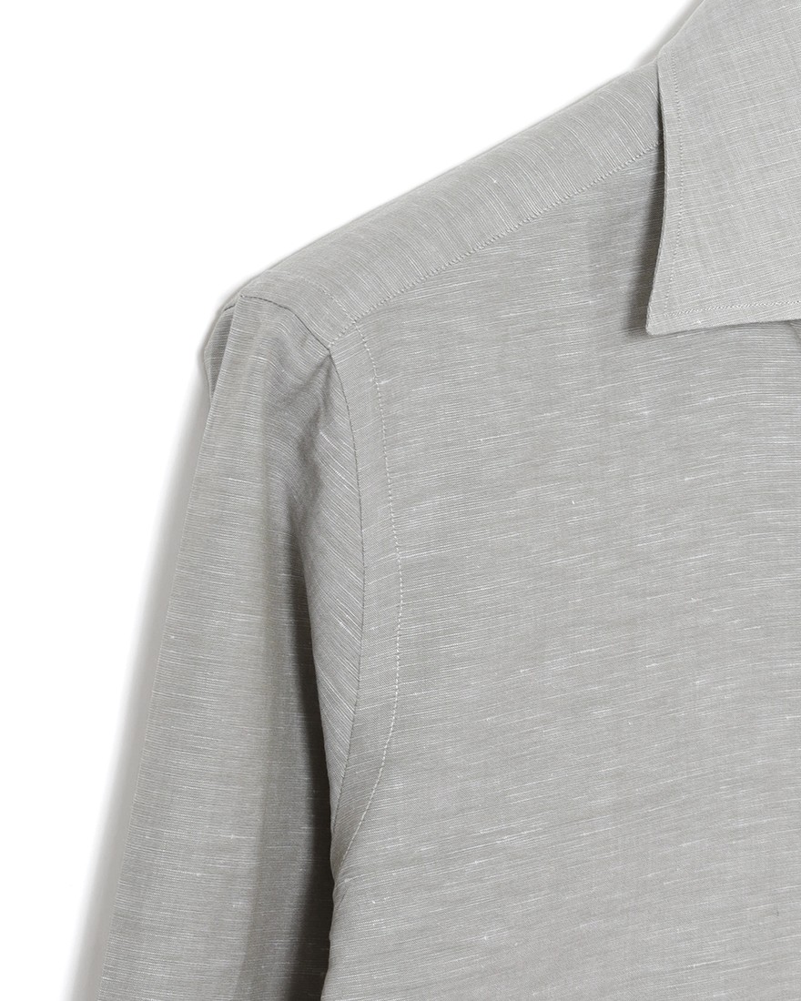 BORRIELLOコットンリネン ソリッド セミワイドカラーシャツ【GAIOLA/ガイオラ】08l