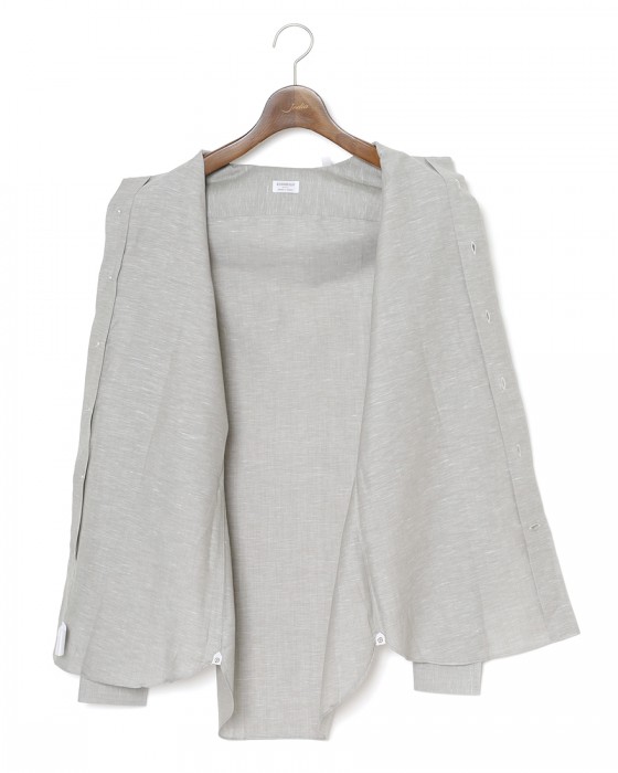 BORRIELLOコットンリネン ソリッド セミワイドカラーシャツ【GAIOLA/ガイオラ】10l