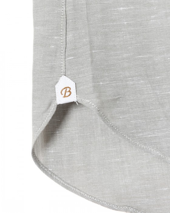 BORRIELLOコットンリネン ソリッド セミワイドカラーシャツ【GAIOLA/ガイオラ】13l