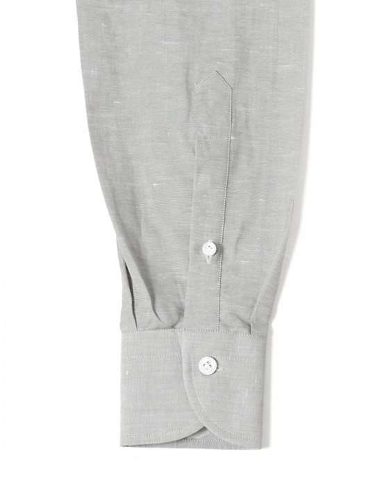 BORRIELLOコットンリネン ソリッド セミワイドカラーシャツ【GAIOLA/ガイオラ】15l