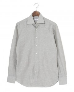 コットンリネン ソリッド セミワイドカラーシャツ【GAIOLA/ガイオラ】