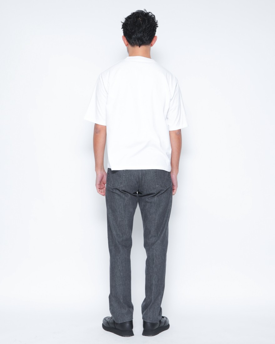 three dotsパウダリーコットン クルーネック ニットリブTシャツ【Powdery cotton】03l