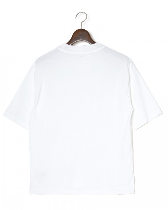 three dotsパウダリーコットン クルーネック ニットリブTシャツ【Powdery cotton】04l