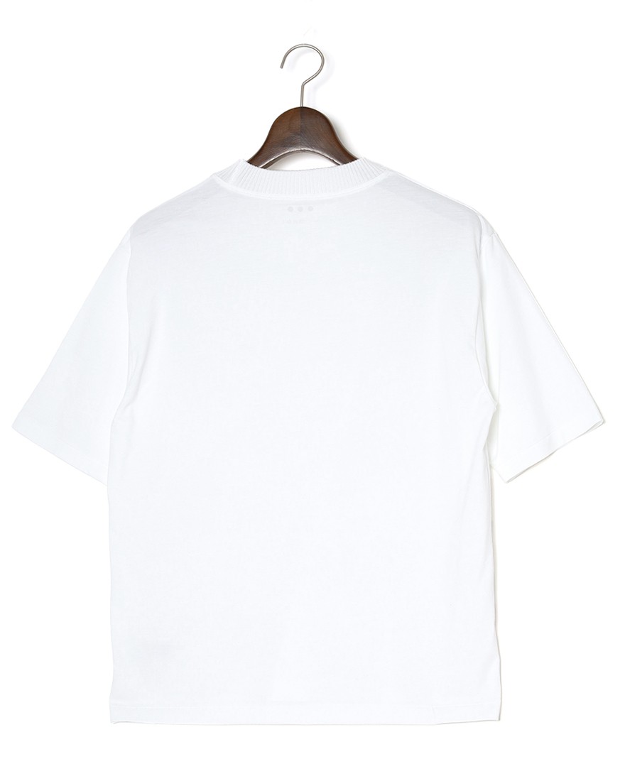 three dotsパウダリーコットン クルーネック ニットリブTシャツ【Powdery cotton】04l