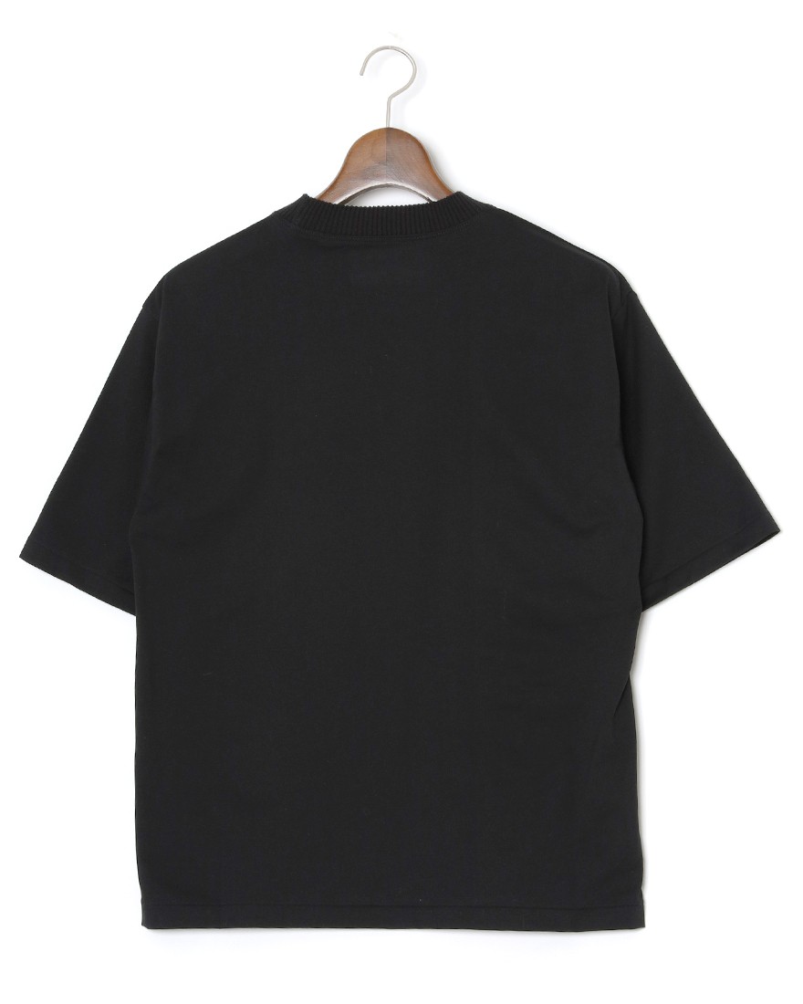 three dotsパウダリーコットン クルーネック ニットリブTシャツ【Powdery cotton】05l