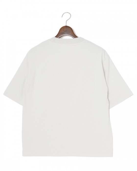 three dotsパウダリーコットン クルーネック ニットリブTシャツ【Powdery cotton】06l
