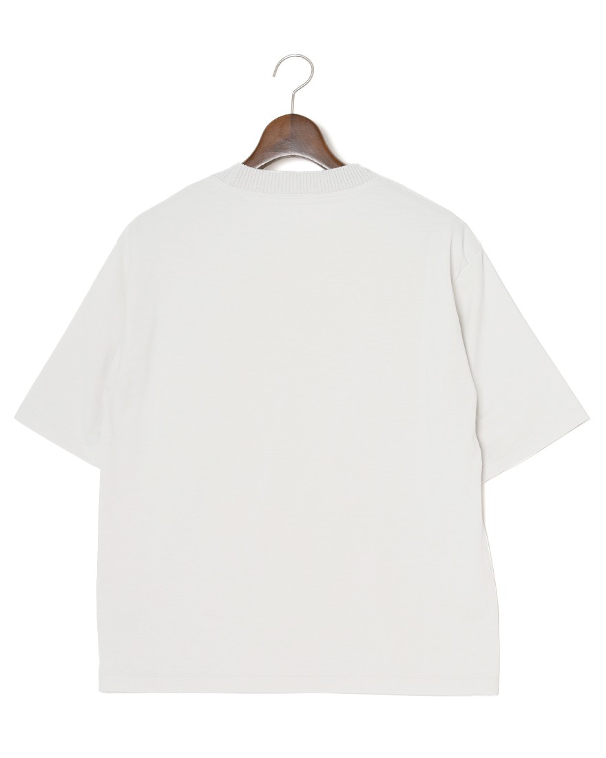 three dotsパウダリーコットン クルーネック ニットリブTシャツ【Powdery cotton】06l