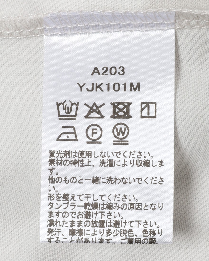 three dotsパウダリーコットン クルーネック ニットリブTシャツ【Powdery cotton】14l