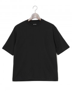 パウダリーコットン クルーネック ニットリブTシャツ【Powdery cotton】