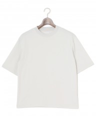 three dotsパウダリーコットン クルーネック ニットリブTシャツ【Powdery cotton】mb_c2