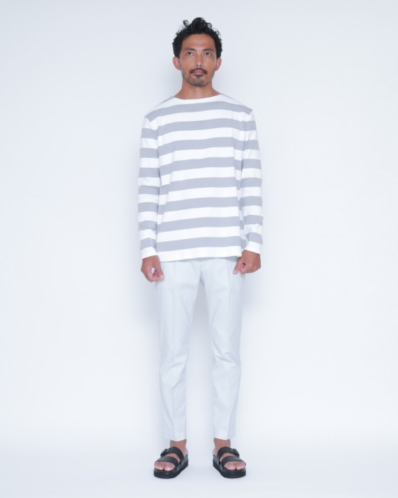 MAISON CORNICHONボートネック ボーダーカットソー【Boat Neck】11l