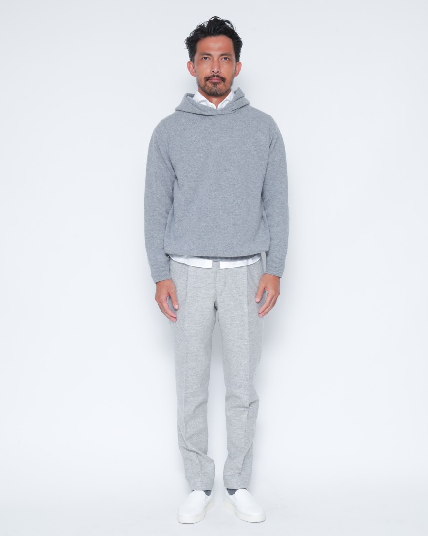 Rencontrantカシミヤ混ウール スウェットパーカー13l