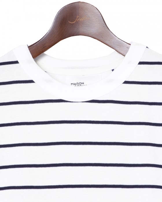 MAISON CORNICHONコットンストライプTee【Classic cancale】02l