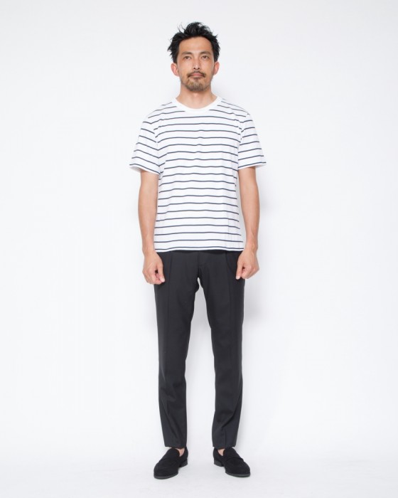 MAISON CORNICHONコットンストライプTee【Classic cancale】12l