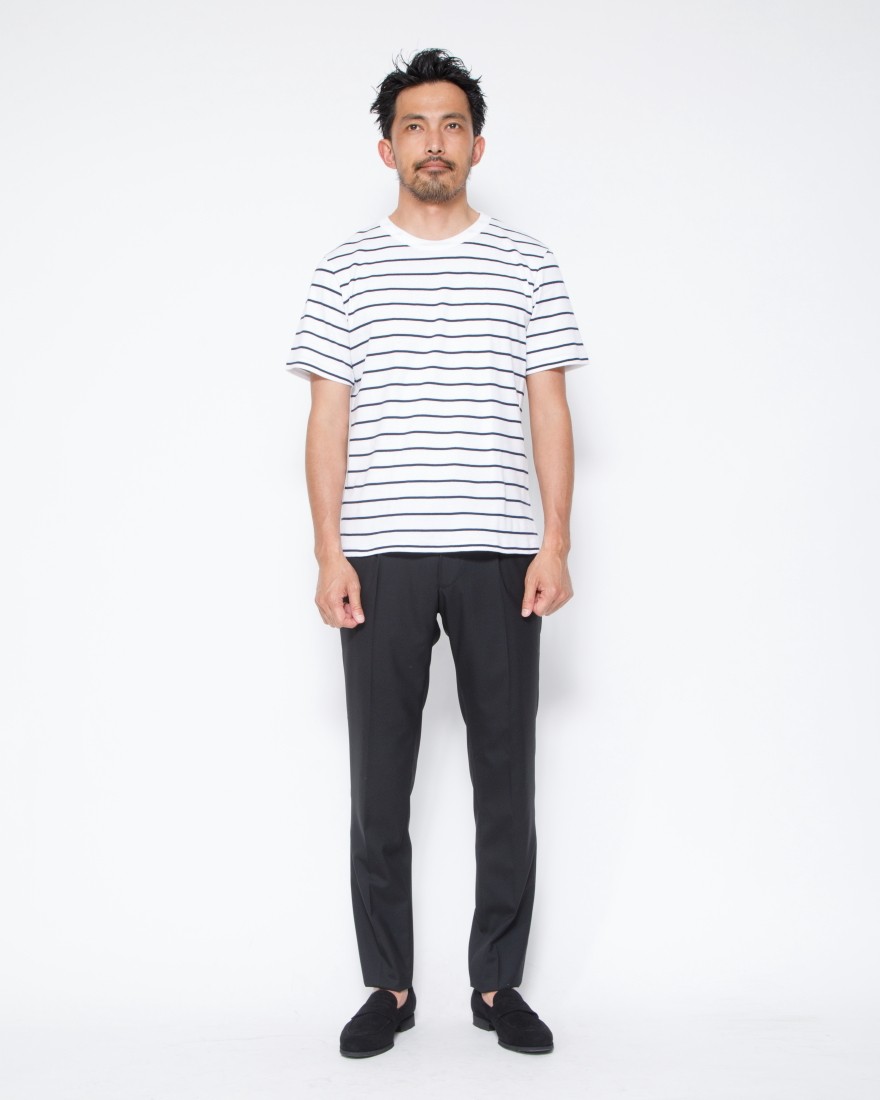 MAISON CORNICHONコットンストライプTee【Classic cancale】12l