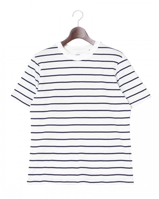 MAISON CORNICHONコットンストライプTee【Classic cancale】c0